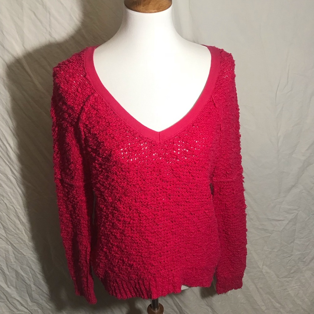 Free people red sweater size XS